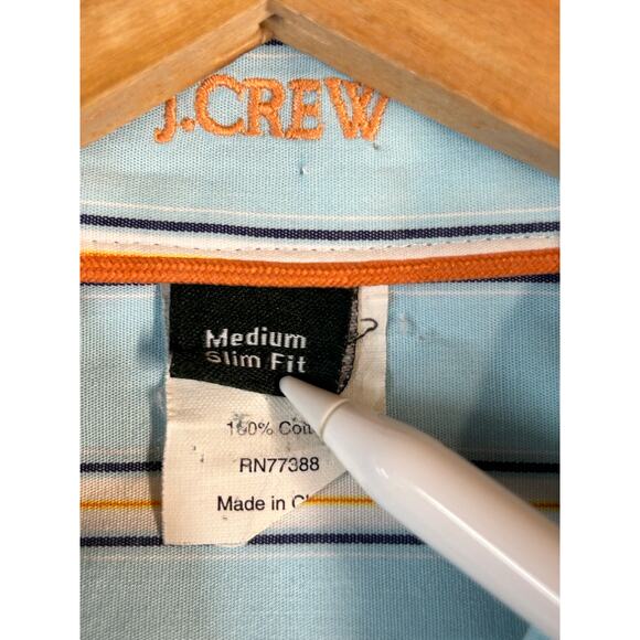 J.Crew Everyday Cotton Shirt Womens Medium Blue Striped Slim Fit - Picture 3 of 8
